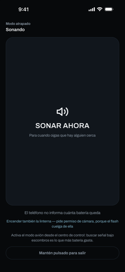 Modo atrapado: silbato y linterna para que te encuentren bajo escombros